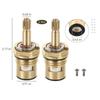 Brass Valve Core Cartridge Replacement 2pcs Quick Open Compatible with Faucet Water Control 9940530070A 0070AH