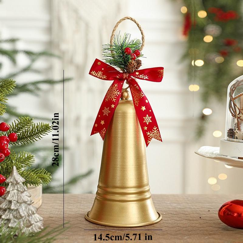 Christmas Bell Pendant Metal Iron Art Creative Christmas Ornament Door Hanging Wall Hanging Decorative Scene Ornament