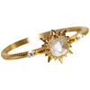 Vintage Japanese Sun God Rose-Cut Simulated White Crystal Gold-Plated Ring for Women - Starry Sky Design