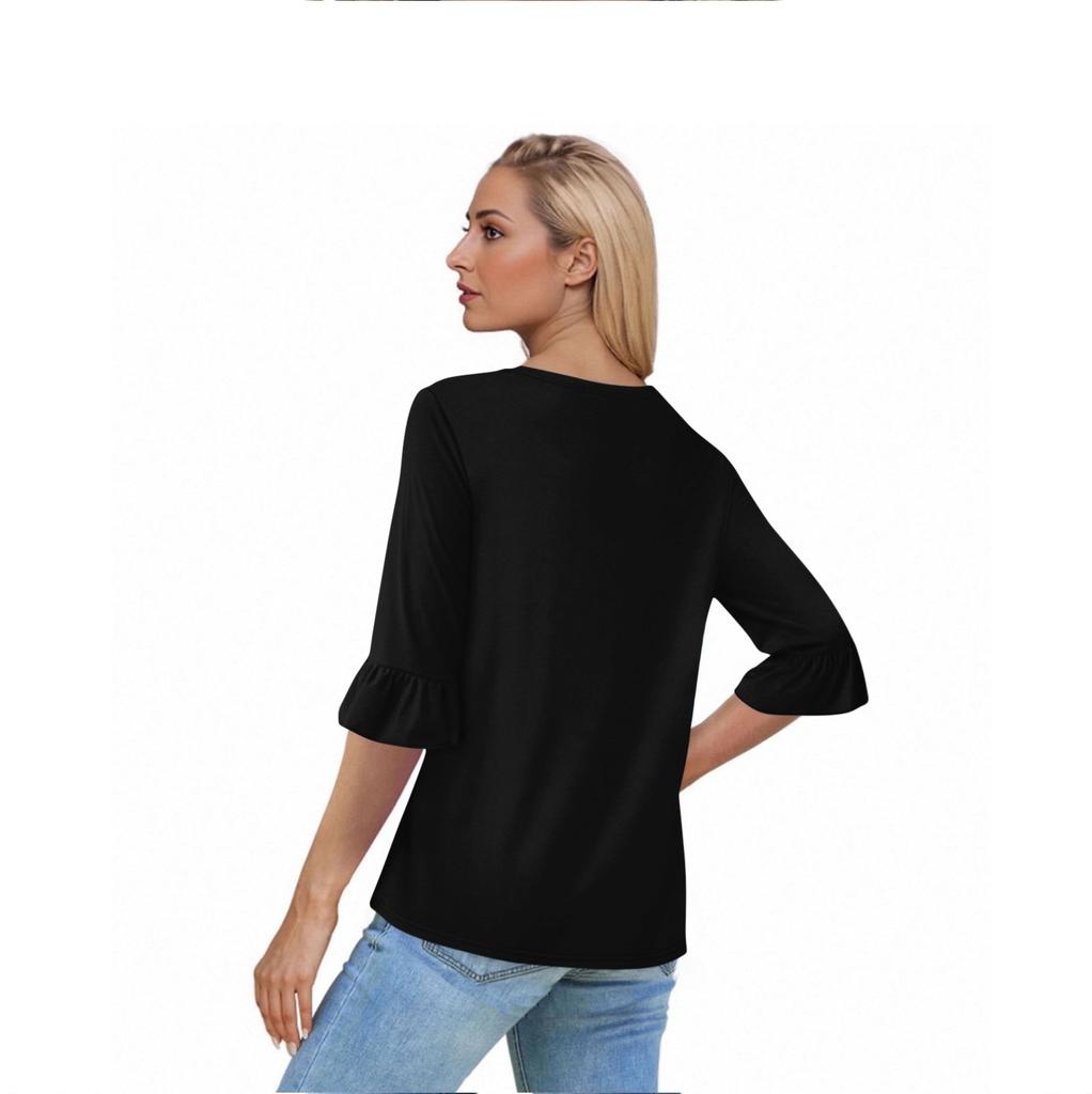 Women's Casual 3/4 Sleeve Tops V-Neck T-Shirt Tops