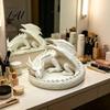 Ring Storage Tray 3D Printed Dragon Jewelry Tray Coiled Figurine Key Bowl Fantasy Necklace Display Stand Desktop Organizer for Earrings Necklaces,