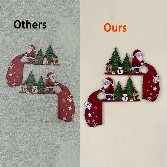 Dřevěná vánoční ozdoba na dveře Roztomilý Santa Claus Rám rohu dveří Znamení pro sváteční domácí nástěnnou skříňku Dekorace police