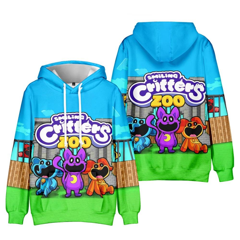 Hot Smiling Critters Funny Hoodie Hip Hop Graphic Sweatshirts Streetwear Harajuku Tracksuit S