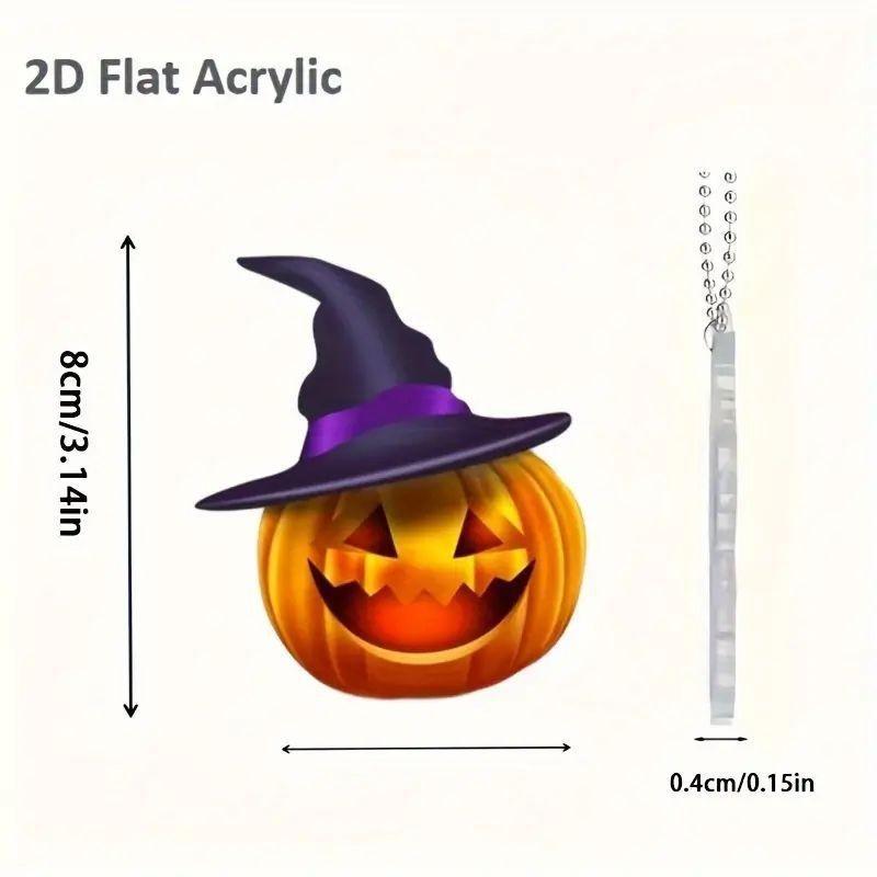 Adorable Acrylic Halloween Pumpkin Pendant For Car Interior Decoration Party Hanging Ornament