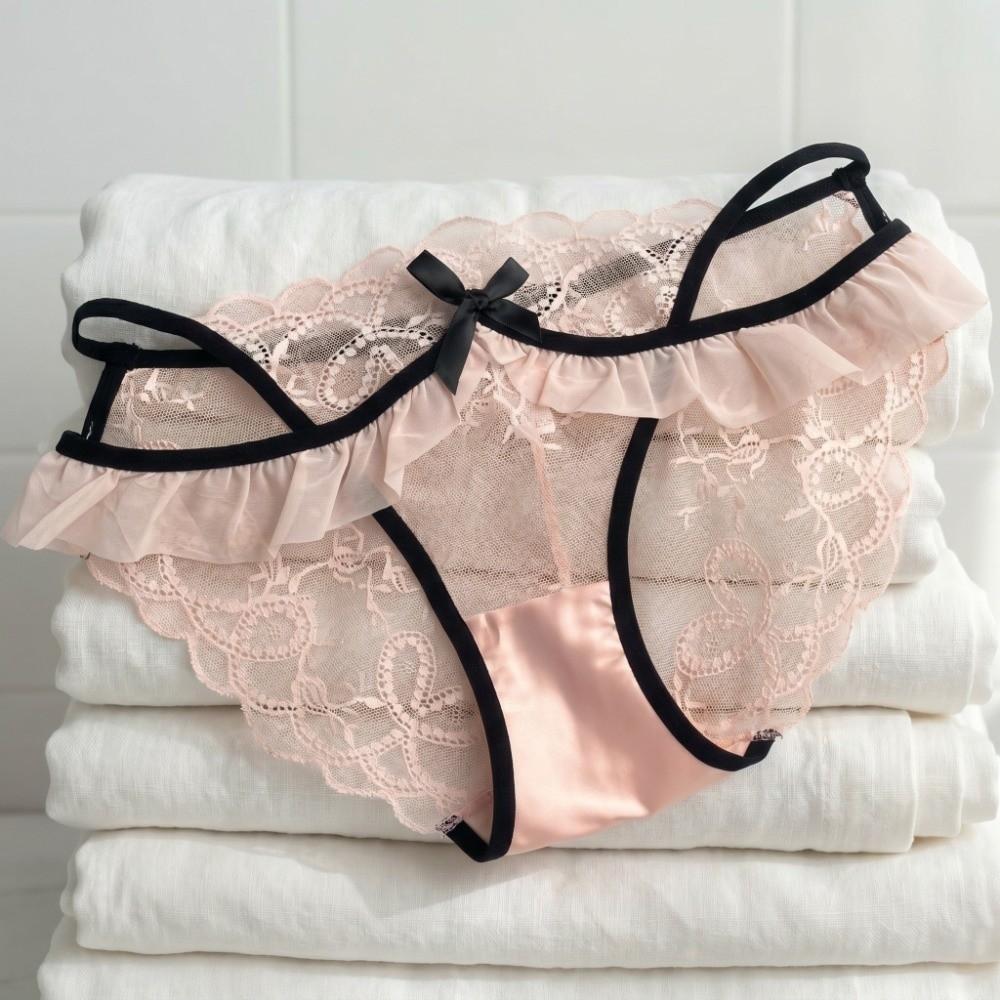 Lace Lace Flower Transparent Briefs Patchwork Underpants Breathable Female Lingerie Girl