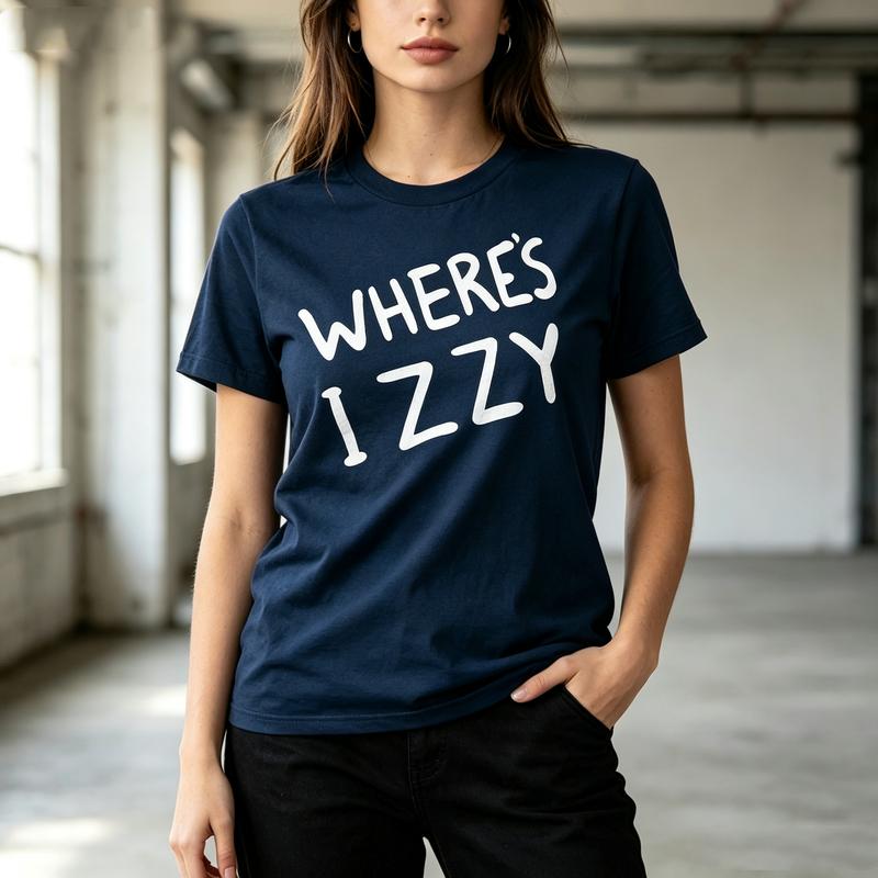 Wheres Izzy Graphic T Shirt Funny Meme Text Print Unisexs Unisexs 100 Cotton Crew Neck Casual Y2k Top Oversized T Shirt Harajuku