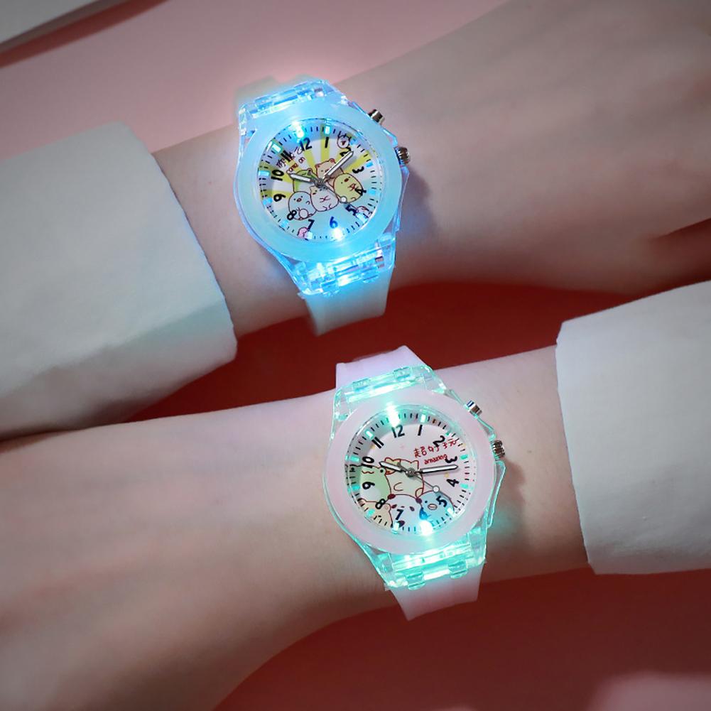 Kolip Children's Watch Cartoon Cute Translucent Luminous Silicone LED Watch