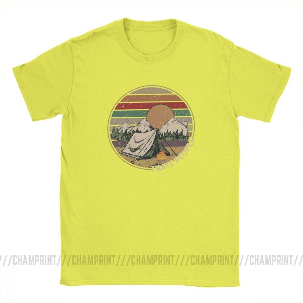 Love Camping I Hate People Vintage Funny T Shirts For Men Camping Hiking Short Sleeve Tops