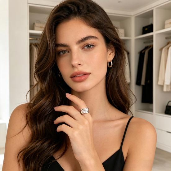 Adjustable Ring Lightweight Comfortable To Wear Anti-Oxidation Open Ring Exquisite Craftsmanship Niche Style Ring for