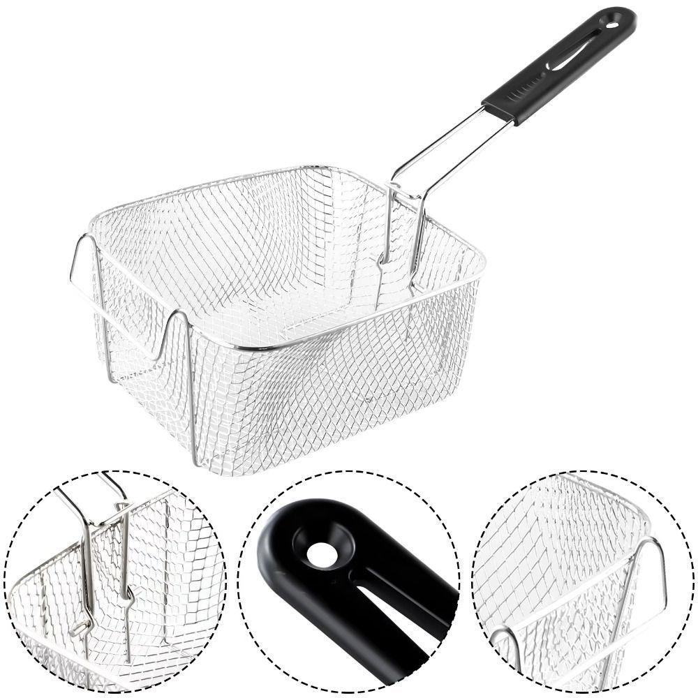 Nonstick French Fries Holder Detachable Handle Fryer Basket Multipurpose Deep Fryer Home
