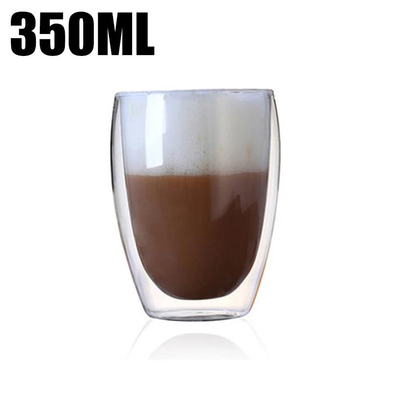 High-grade Double-layer Insulated Glass Cup Coffee Tea Drink Water Beer Creative Transparent Mug Gift Household Office Use Sets