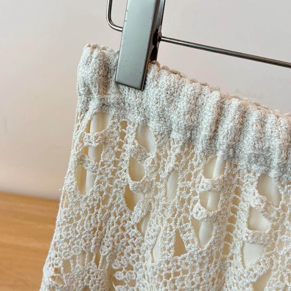 Dimanaf 2025 New Skirt Suit Women Lace Knitting Hollow Out Sexy O-Neck Hollow Summer Style Tops Tees Loose Basic