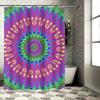 Handmade colorful shower curtain with geometric pattern for bathroom decor DIY art home textile in blue yellow pink green purple