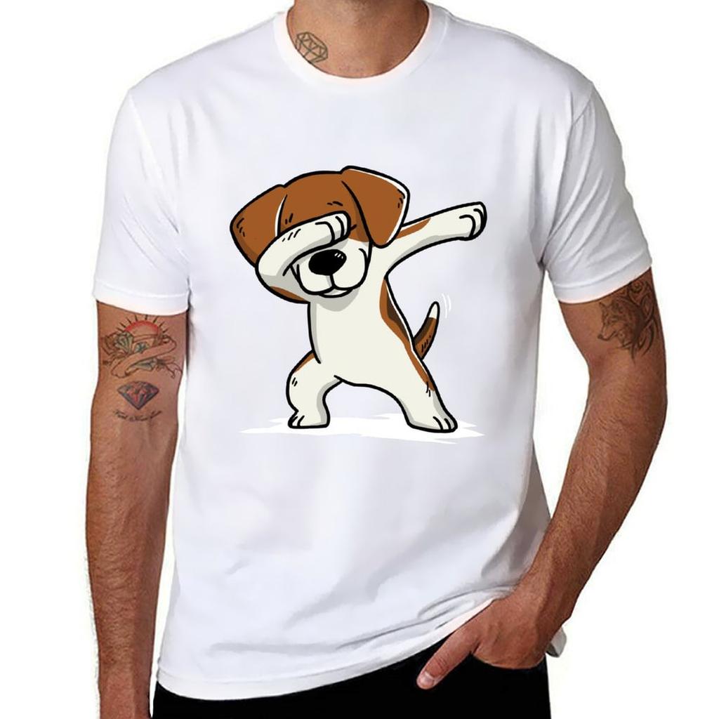 Dabbing Beagle Funny Tshirt Work Casual Loose Fit Tshirt