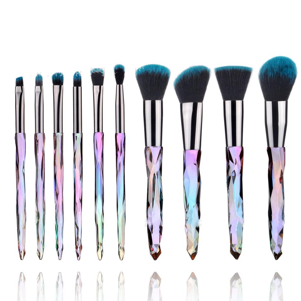 

Хрустальные кисти для макияжа, пудра, тональная основа, кисть для теней для век, набор кистей для макияжа зелёный