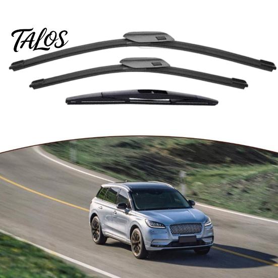 Natural Rubber Wiper Blades 3Pcs/Set Beam for Chery Tiggo 8 Plus Pro Car Window Cleaning Accessories MAX 2020-2024, 23"+18"+9" Front Rear Blades,