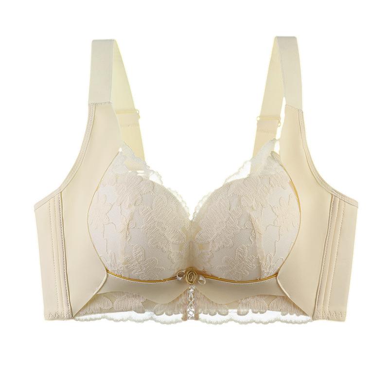 Autumn and Winter Underwear Women's Small Breasts Gather and Show Big Lace Lift Red Bra Close Sub-breasts Anti-sagging Beautiful Back Bra