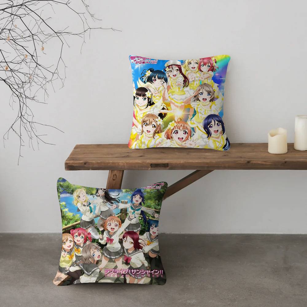 Anime L-Love Live S-Sunshine Cushion Cover Car Throw Pillow Case For Sofa Car Christmas Gift 40x40cm 45x45cm