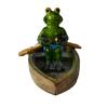 Unique Floating Turtles Frogs Sculpture With Rowing Theme Decorative Ornament For Outdoor Fountains Or Indoor Vignettes