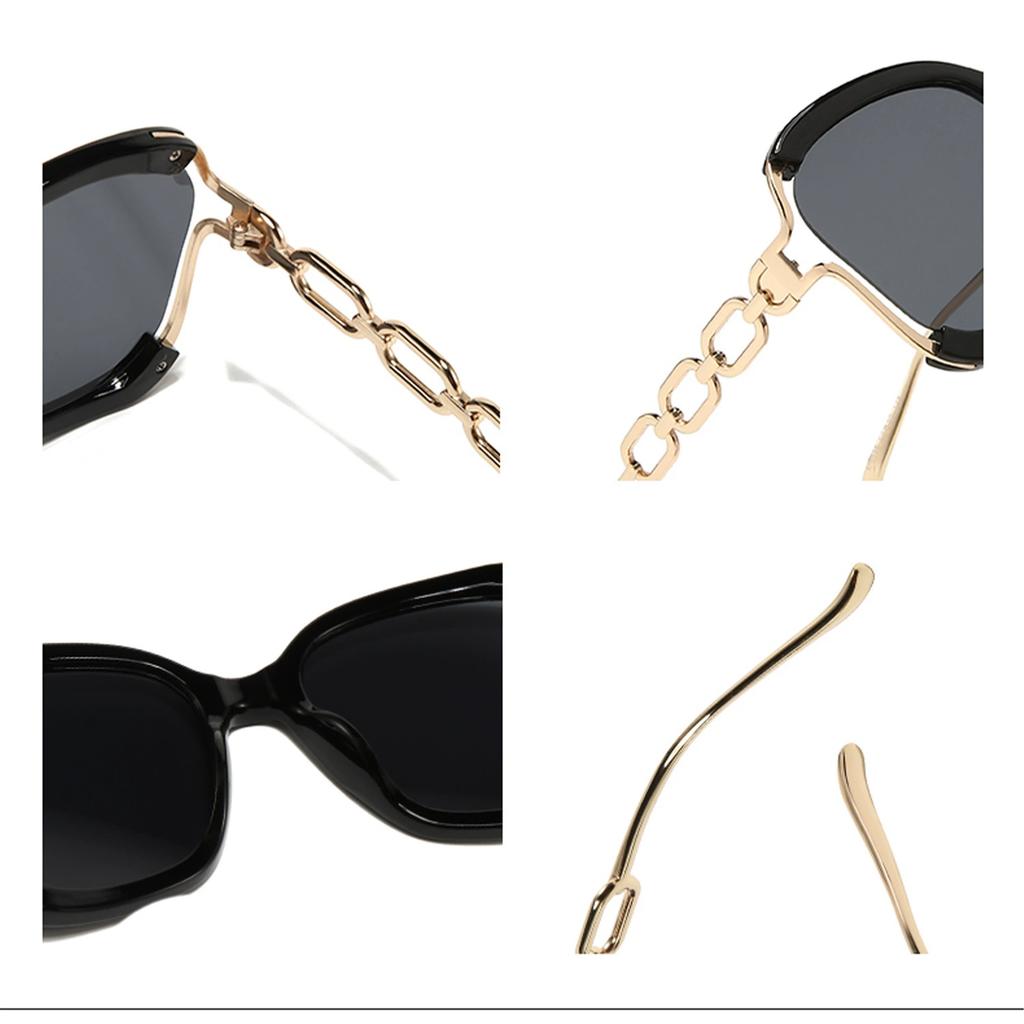 New In Fashion Metal Chain Shades Luxury Brand Decoration Women's Sunglasses Vintage Designer Outdoor Sun Glasses