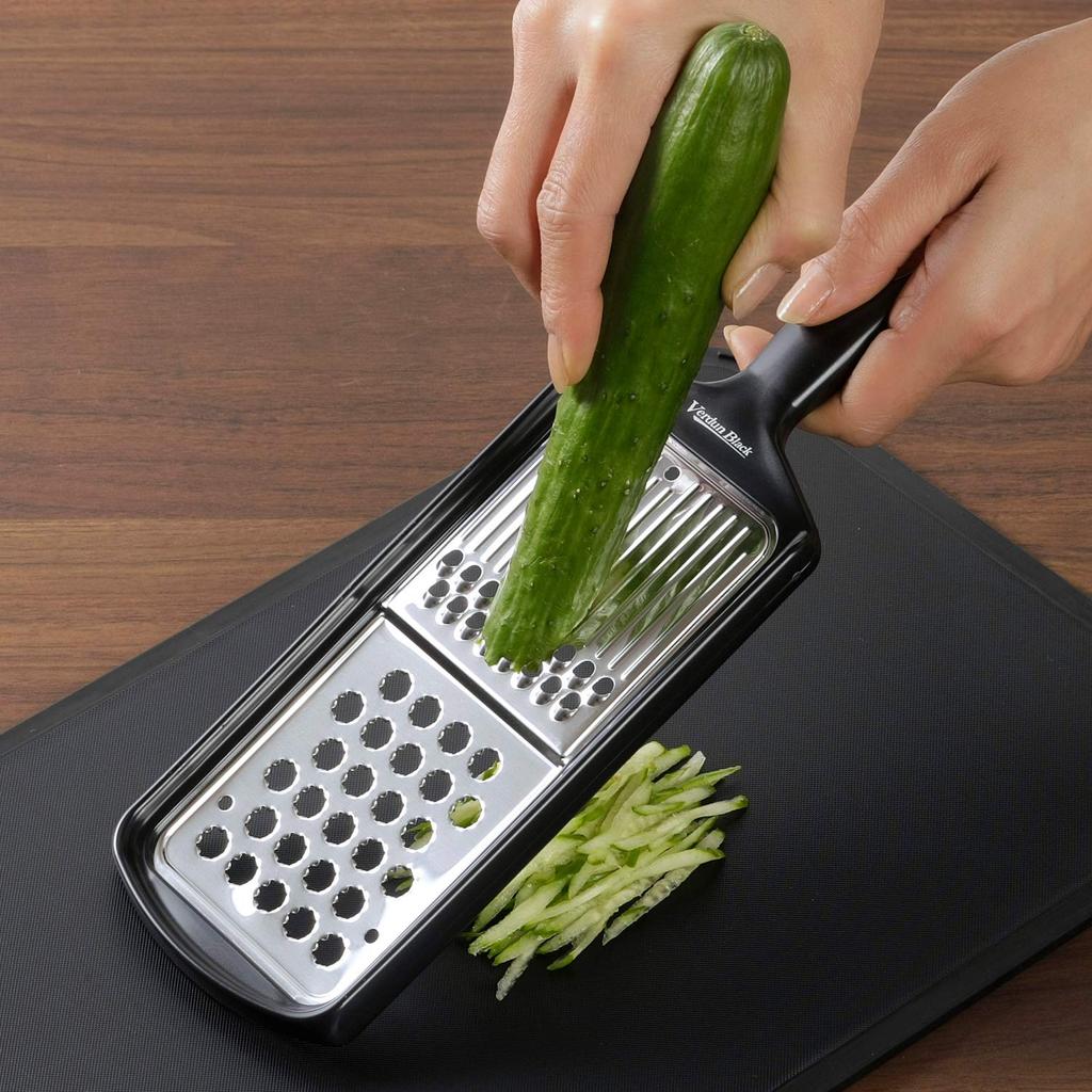 Shimomura Kogyo Antibacterial Verdun Black Dishwasher Made in Niigata Japanese-Made Julienne/Grater, Safe, VB-604, Tsubame-Sanjo,