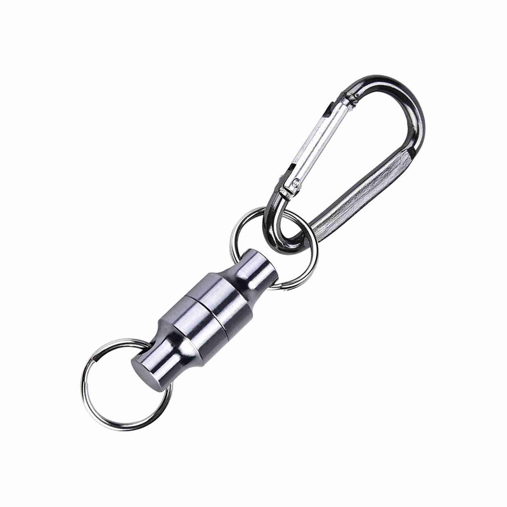 Magnet Buckle Fly Fishing Magnetic Net Release Clip Hanging Holder Lanyard Clip(Single, Silver)