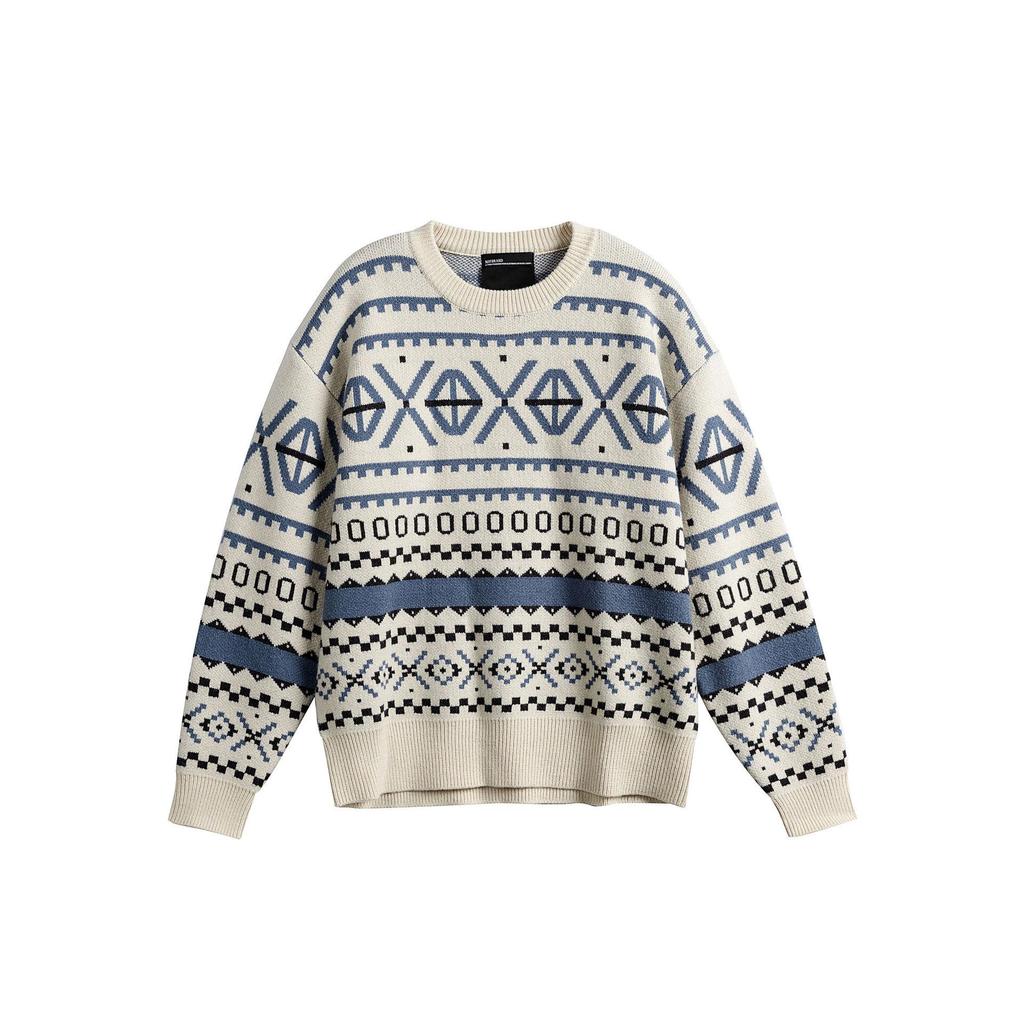 Men's Ethnic Style Jacquard Sweater – Trendy Japanese Knitwear for Autumn/Winter