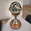 Brass Armillary Sphere On Elegant Wooden Base Décor Accent for Your Home Décor