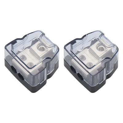 2 Sets Car Audio Splitter Amp Power 4 Gauge In 8 Gauge Out Distribution Block