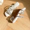 Fashion Open Toe Lace-up Sandals, Women 2025 Summer New Flat Soft Soled Student Evening Square Head Roman Shoes,Slippers