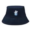 Bucket Hat With Cute Cat Print , Dog Claw Pocket Fisherman Cap Solid Color Wide Brim Unisex Basin Hat