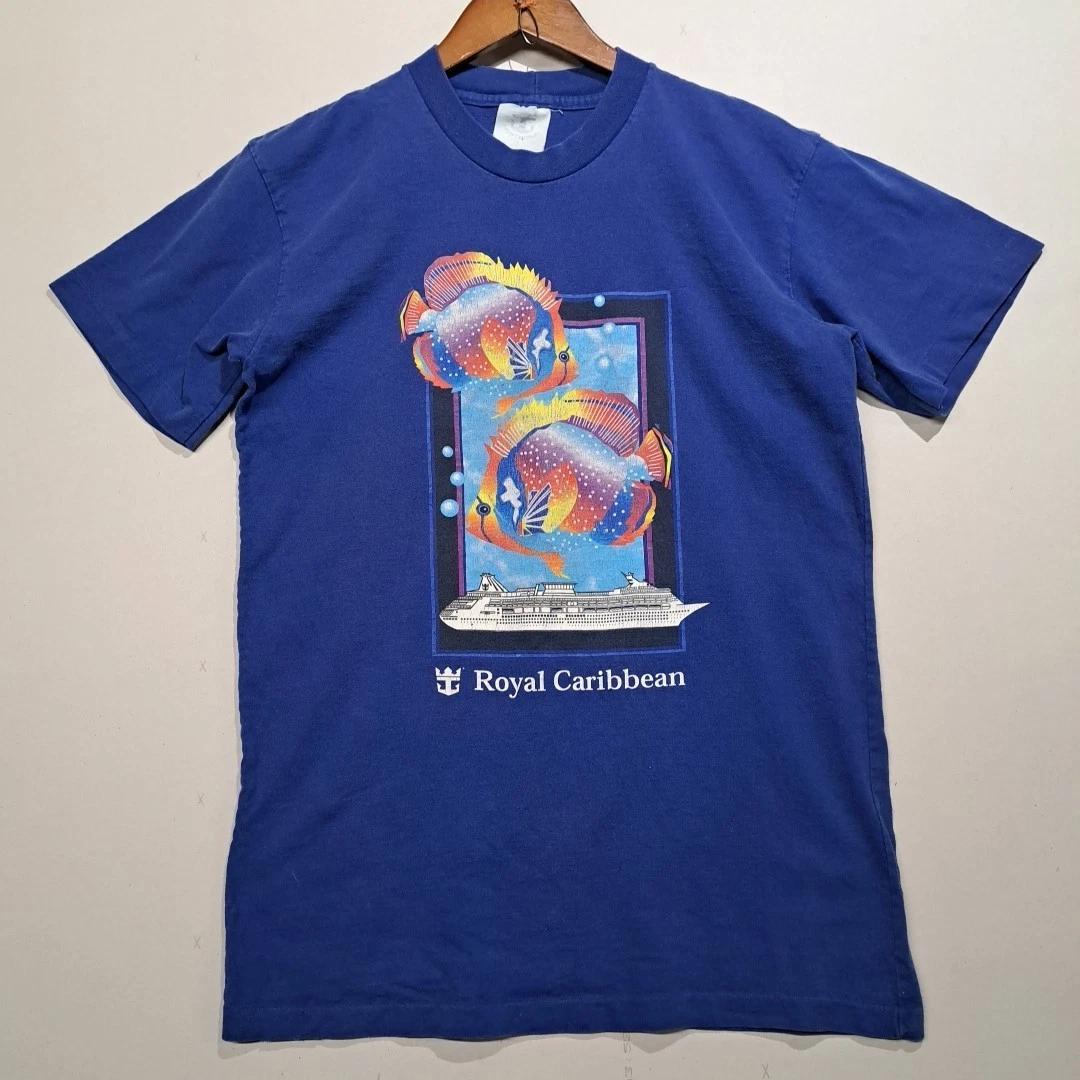 

Royal Carribean Single Stitch T Shirt Men s Adult Medium Blue Fish XL
