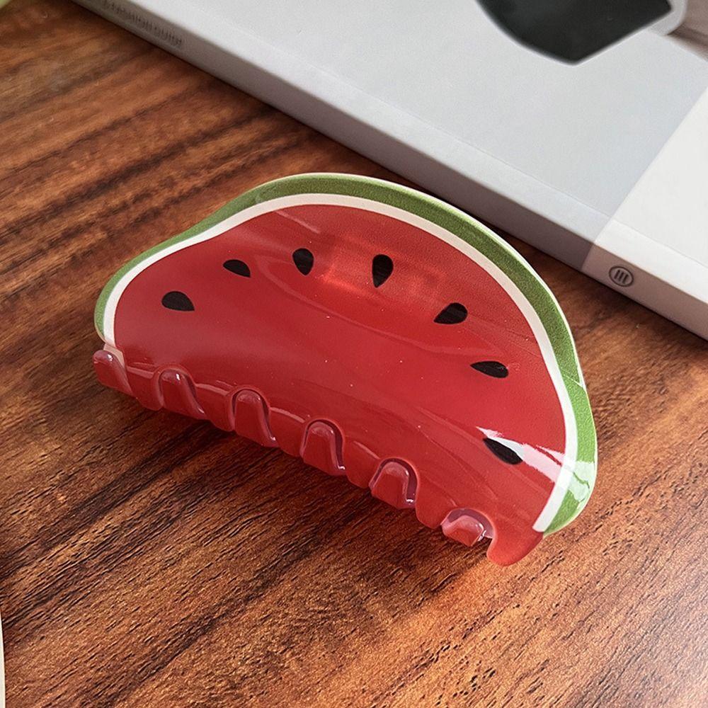 Pitaya Ponytail Holder Kiwifruit Fruits Hair Claw Women Shark Clip Korean Hair Clips Watermelon