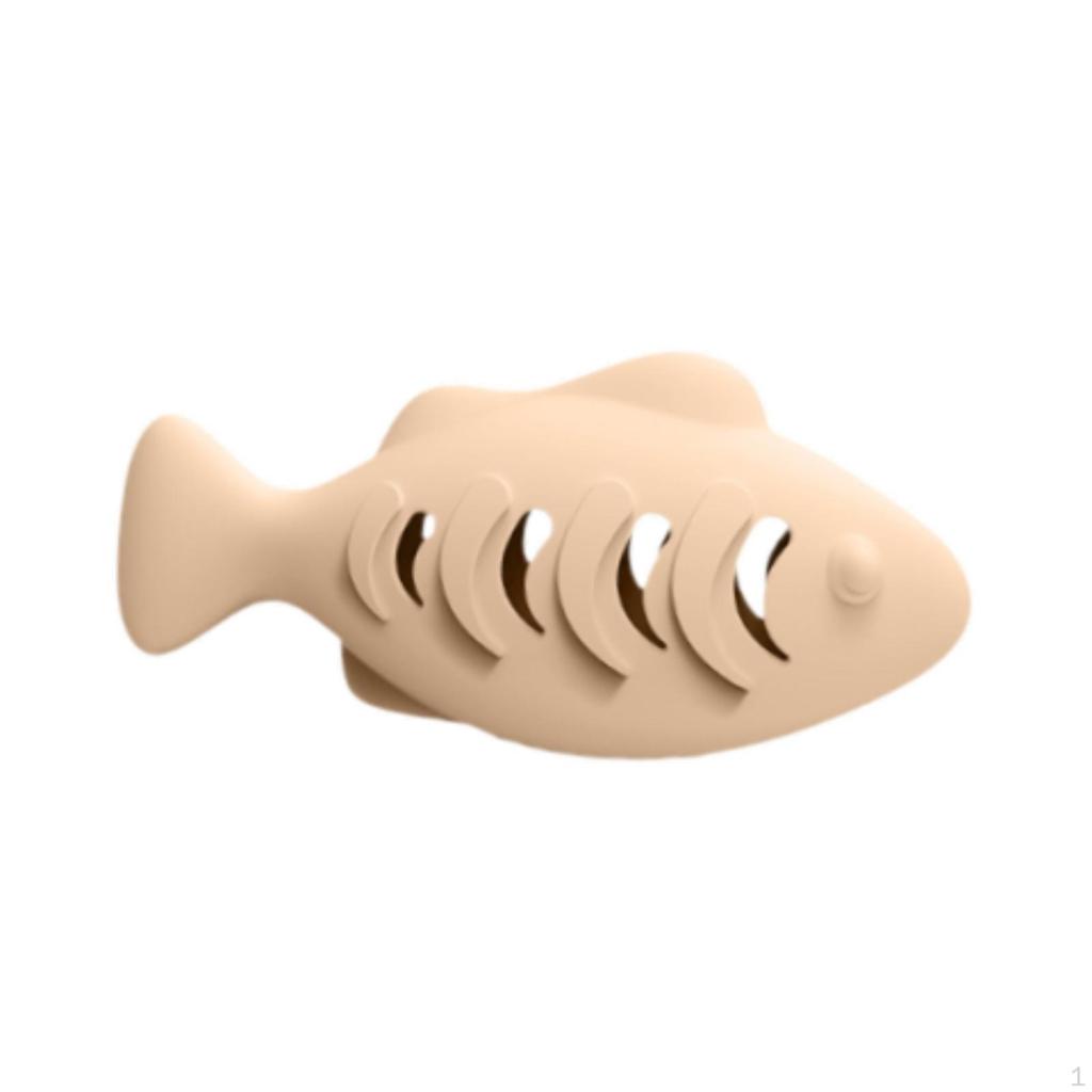 Cat Toy Food Dispenser Feeder, Fish Shape Toys, Grade Silicone Kicker Toys for Kittens Self