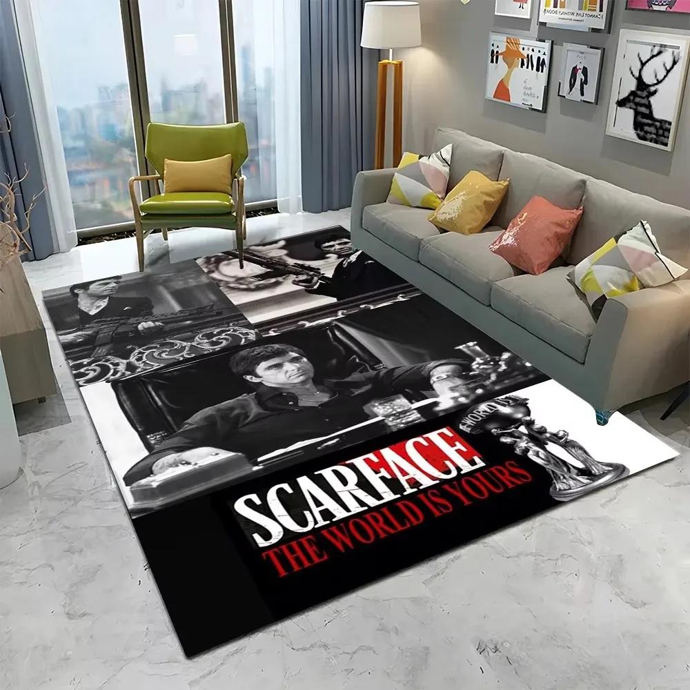 VIKAMA Scarface 3D Visual Rug Tony Classic Movie Carpet Non Slip Floor Mat Living Room Bedroom Sofa Decor Kids Playroom