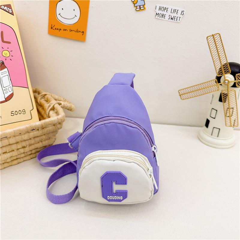 Trendy Children's Nylon Crossbody Bag For Boys With Colorful Letter Design And Breathable Material