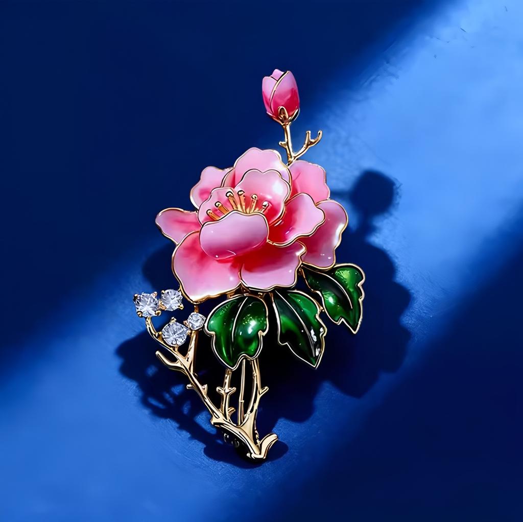 New Chinese-style Peony Flower Brooch or Corsage, Elegant and Luxurious, Exquisite and Delicate Pin.