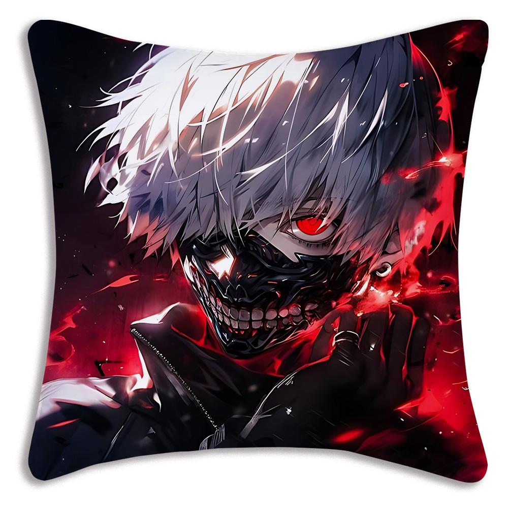 Anime For Tokyos Ghouls Pillow Covers Cartoon Sofa Decorative Home Double-sided Printing Short Plush Cute Cushion Cover