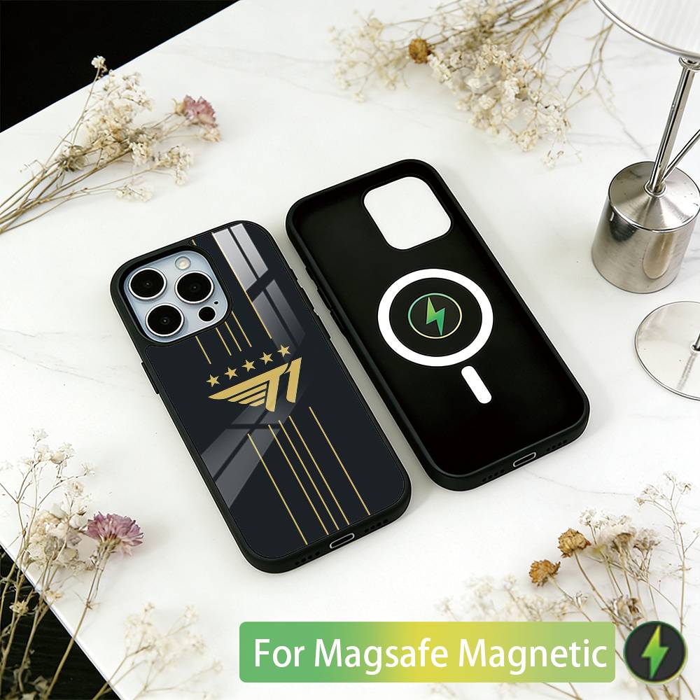 Cool t-T1 E-gaming Design Phone Case For iPhone17,16,15,14,13,12,11 Plus,Pro Magnetic For Magsafe Wireless Charging