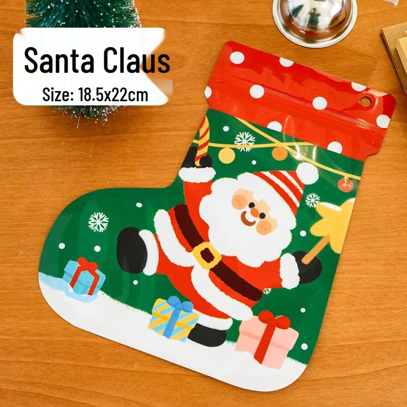 Cute Christmas Stocking Self-Sealing Gift Bags