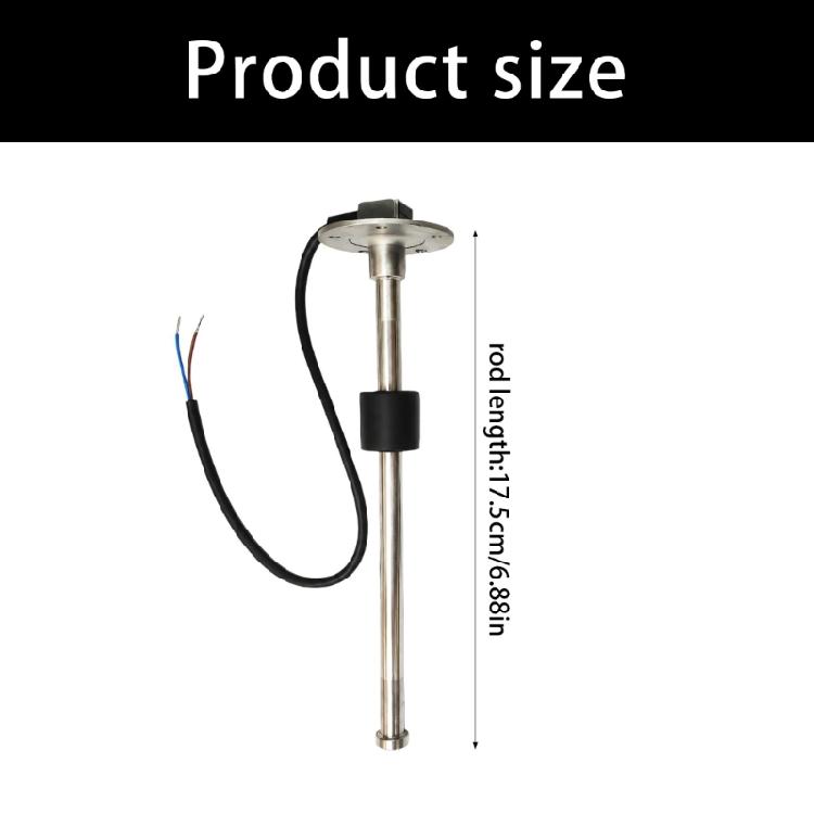Fuel Tank Level Sensor with Spring Contact Array, Float-Based Sending Unit with 304 Stainless Steel Construction and Two Wire Connection