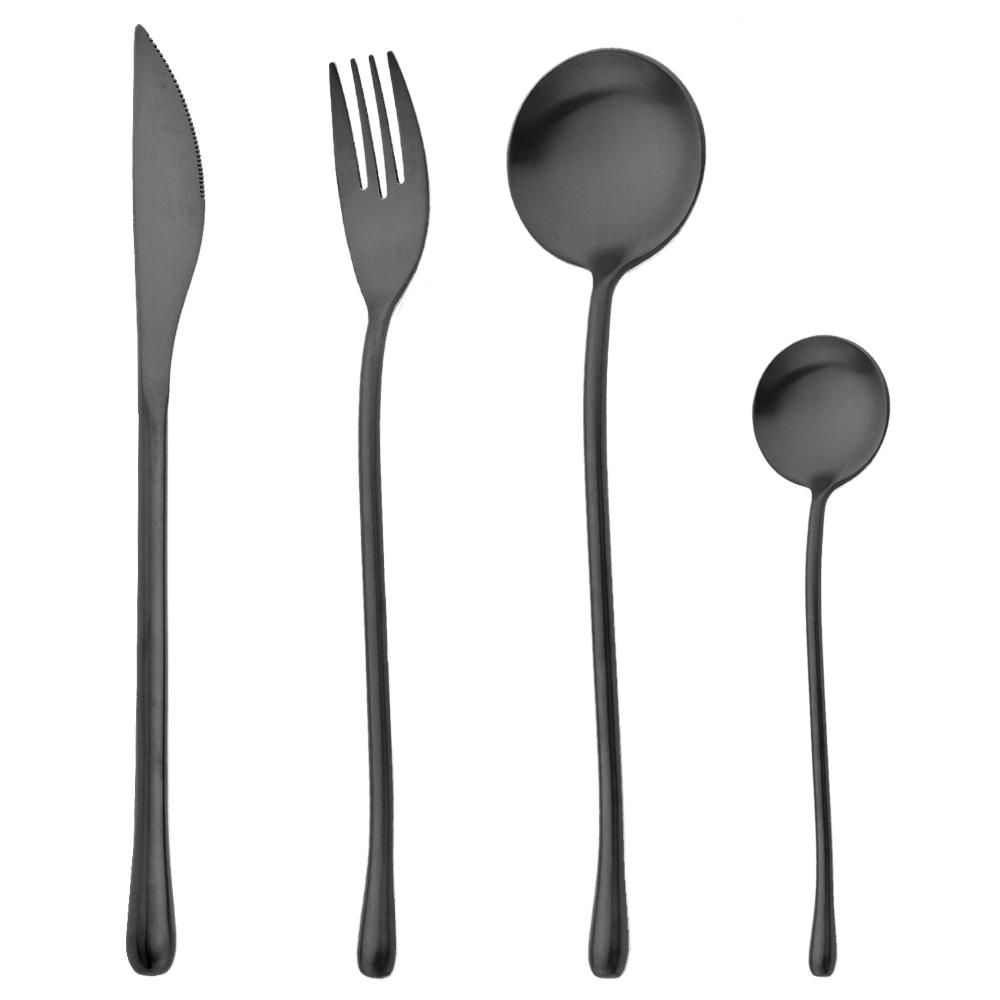 4Pcs White Gold Cutlery 18/10 Stainless Steel Dinnerware Set Spoon Fork Knife Western Home Silverware Tableware Set Supplies