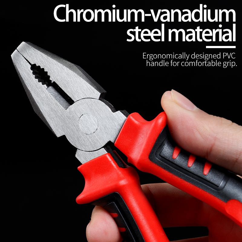 3-Piece Set of Wire Pliers, Diagonal Nose Pliers, Needle Nose Pliers, Industrial Grade Preferred Pliers, Durable Chromium Vanadium Steel, Suitable