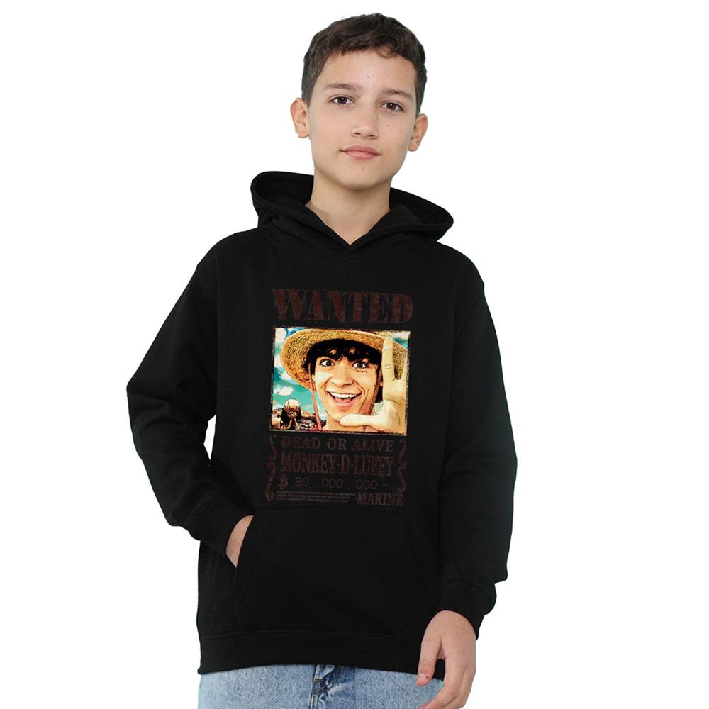 One Piece Live Action Childrens/Kids Luffy Wanted Poster Hoodie