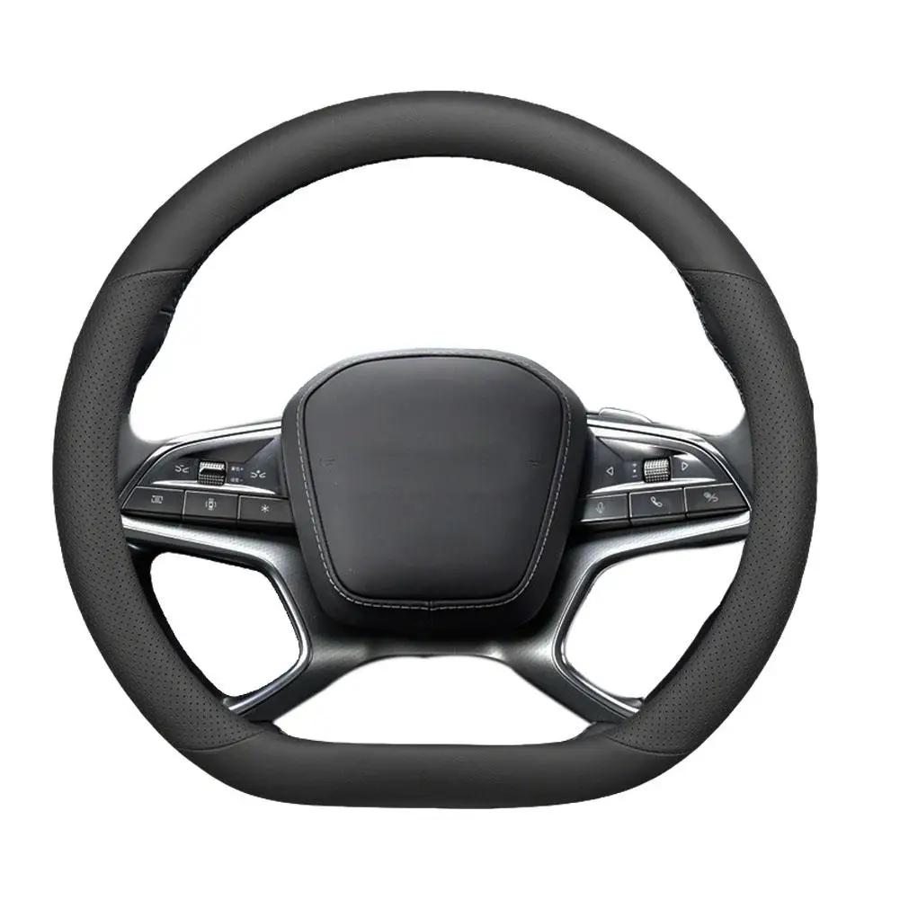 Läder Rattöverdrag För BYD Sealion 7 2025 2025 Andningsbart Halkfritt Bilrattsskydd Tillbehör 1 ST V6R8