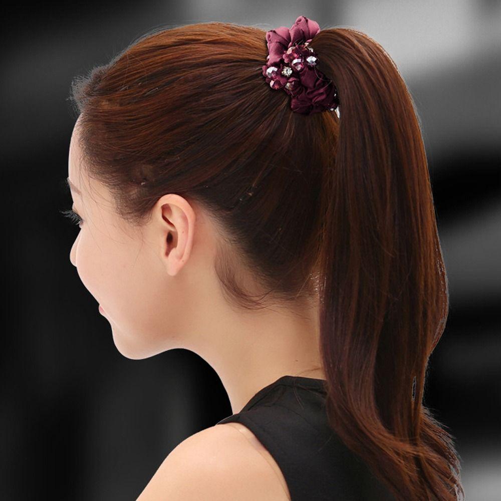 

Holder Hair Rings Pearl Flower Scrunchies Sweet Hair Ties Women Hair Bands Hair Rubber Bands