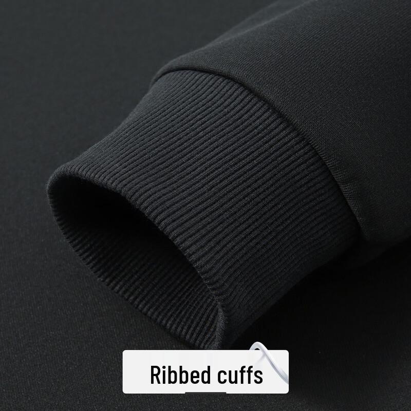 Futing Men's Plush-Lined Cotton & Silk Blend Crew Neck Sweatshirt