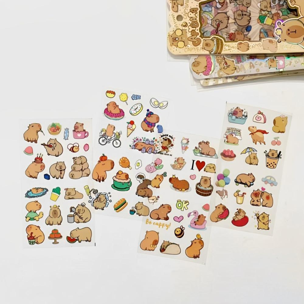 4pcs/set Cute Diary Decoration Capybara Scrapbooking Collage Stickers Painting  Children