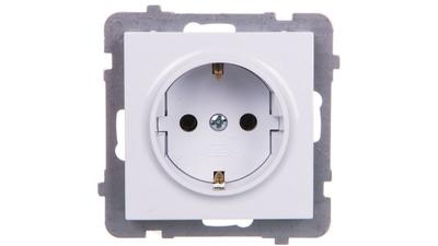 As Single Socket with Grounding Schuko White Gp-1Gs/M/00