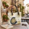 Boho Sun Moon Print Tote Bag Aesthetic Casual Large Capacity Shopping Shoulder Bag for Daily Use